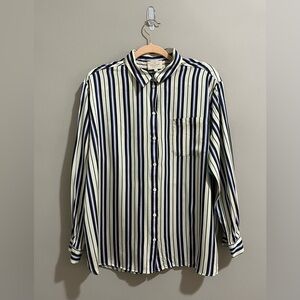 SÉZANE Max Shirt Size 10 in Green/Lilac Stripes
